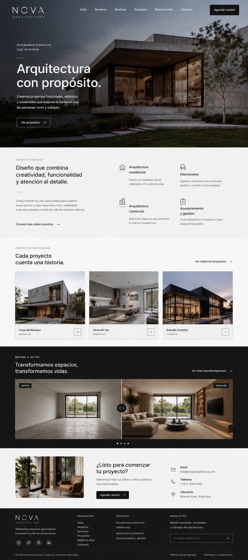 Nova Arquitectura — Vista escritorio