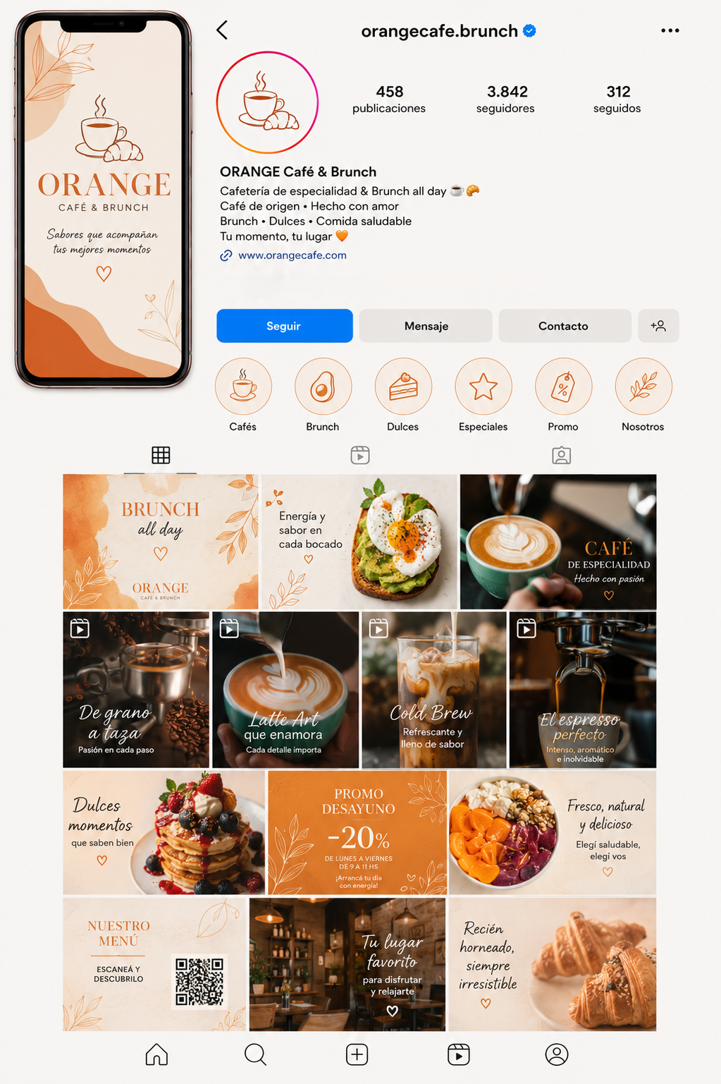 Orange Café & Brunch — Social Media
